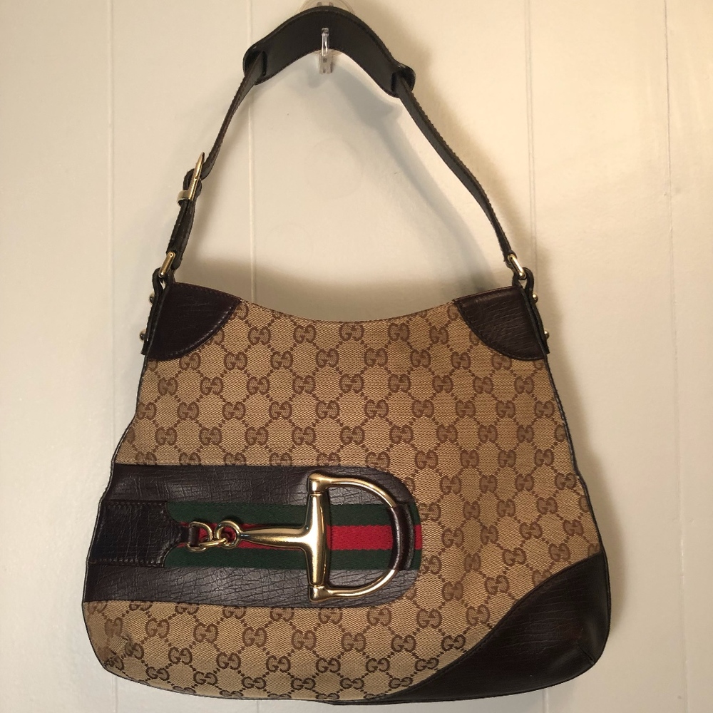 Authentic Gucci Hasler Horsebit Hobo Bag